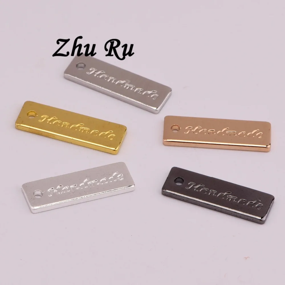 ZHU RU 10 шт./лот 17*5 5 мм медная длинная бирка с надписью значок ювелирные изделия