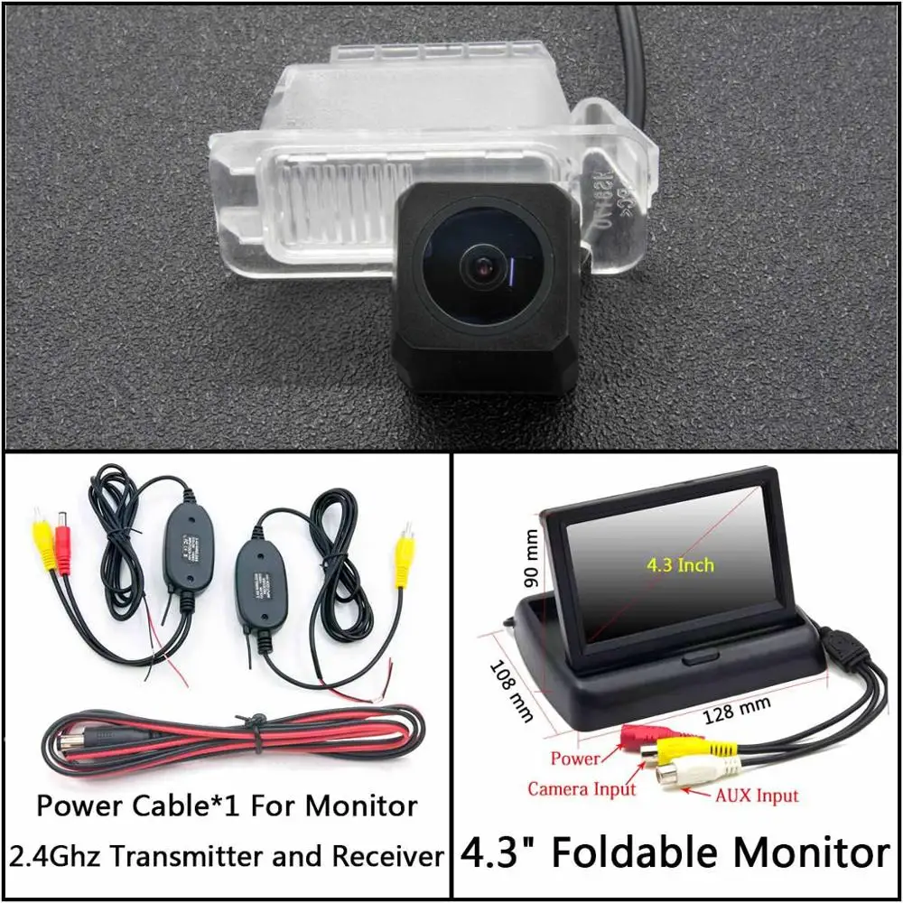C Wireless 4.3inch F HD 1280*720 камера заднего вида для Ford Tourneo/Transit Fusion Mondeo EcoSport Galaxy Kuga S-Max Fiesta Автостоянка зеркало монитор - Название цвета: C Wireless 4.3inch F
