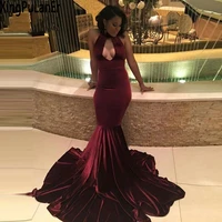 burgundy velvet mermaid prom dresses sexy mermaid evening party gowns cut out sleeveless long formal party gowns