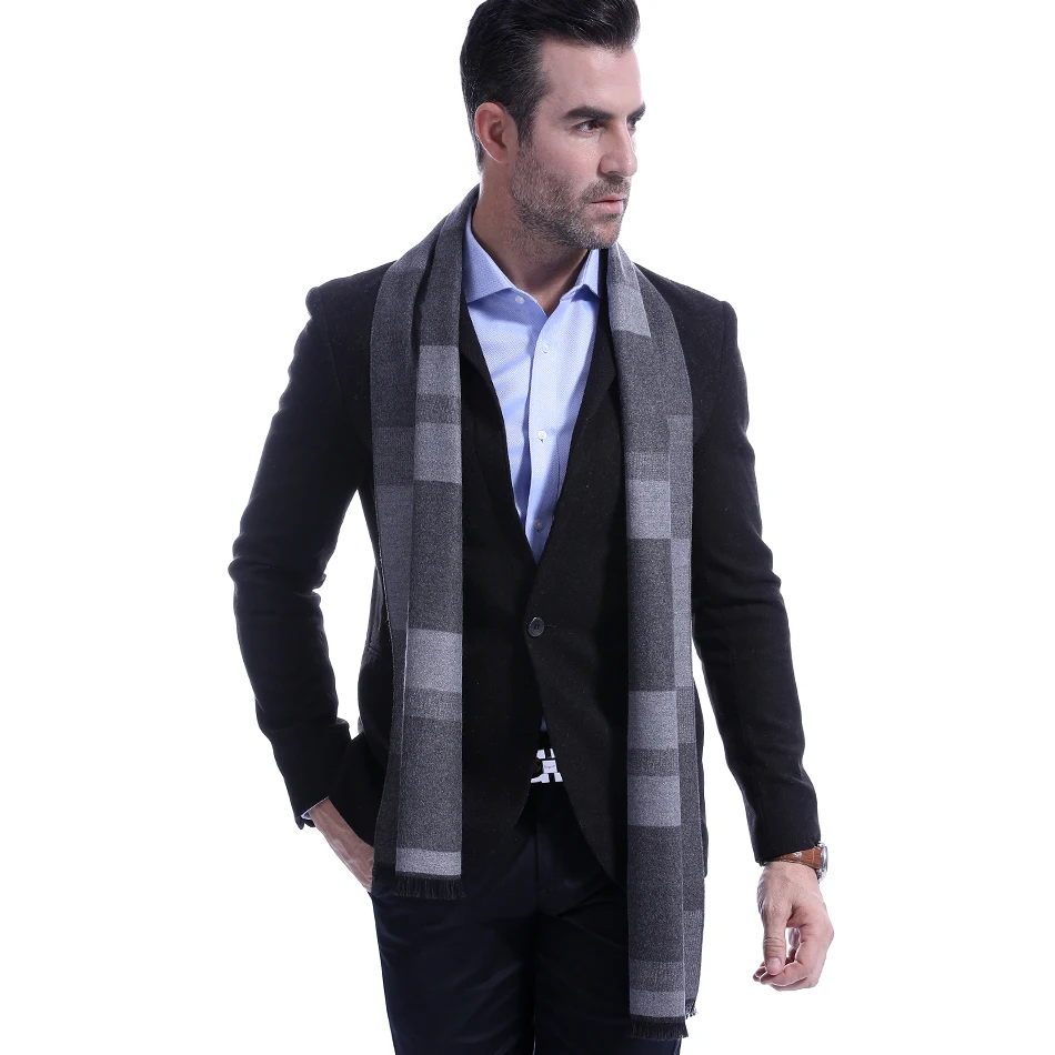 

Men Scarf Winter Autumn Man Scarves Plaid Wrap Shawl Thick Men's Scarf Warm Cotton Cashmere Wool Blended Knit Brushed Scarf