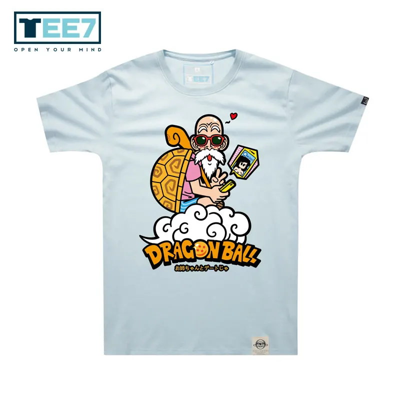 Фото TEE7 Dragon Ball Z 100% хлопковая футболка Majin Buu Son Goku Master Roshi модные футболки с короткими TEE7 Dragon Ball Z 100% хлопковая футболка Majin Buu Son Goku Master Roshi модные футболки с короткими