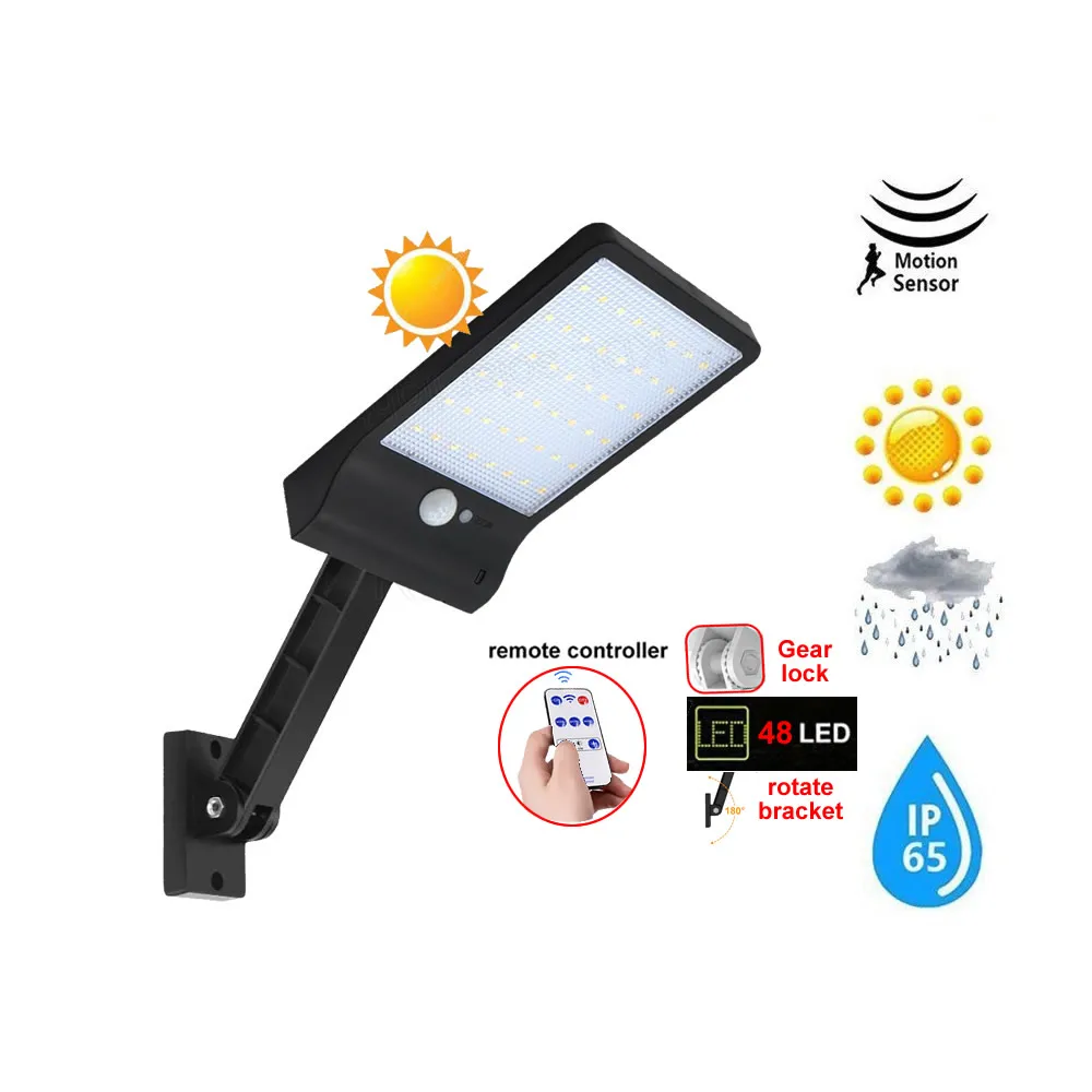 Модернизированный 48 светодиодов Солнечный свет умный Открытый