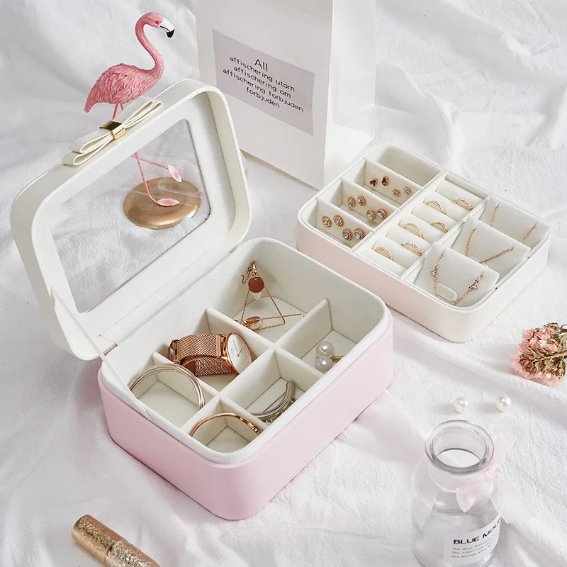 

Juelee Simple Open-cover Double-layer Storage Display Box for Woman Large-capacity Multi-function Storage Jewelry Box