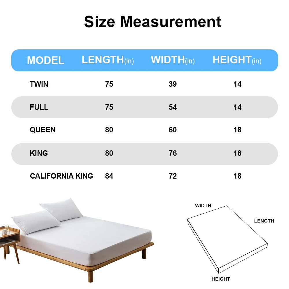 Однотонное полиэфирное покрывало для кровати водонепроницаемый матрас защита