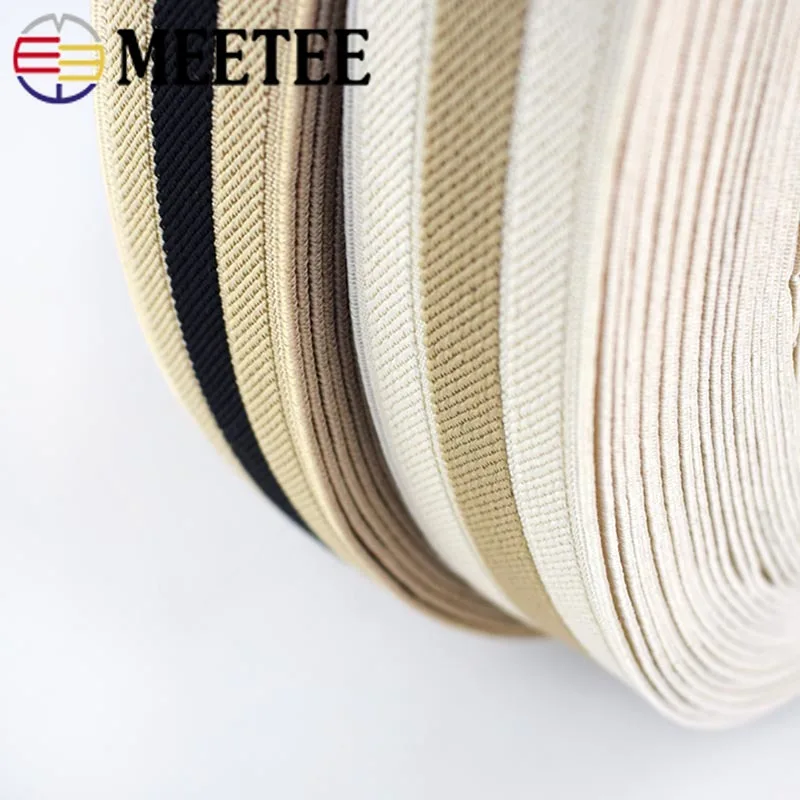3/5 ярдов Meetee 35 мм черные полосы эластичная лента для брюк Мягкий ремень нижнее