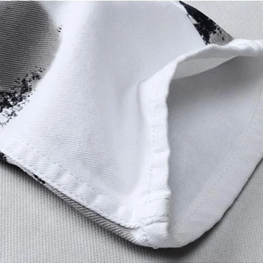 2019 модные мужские джинсы с американским флагом обтягивающие высокого качества в