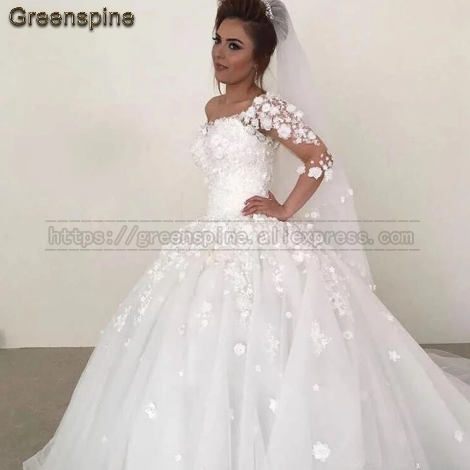 Свадебные платья Greenspine Lebanon длинное фатиновое свадебное платье с 3D цветами