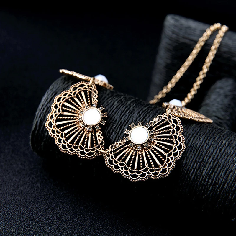 Модные Украшения Diamond Flower Цепочки и ожерелья преувеличены личности вентилятор