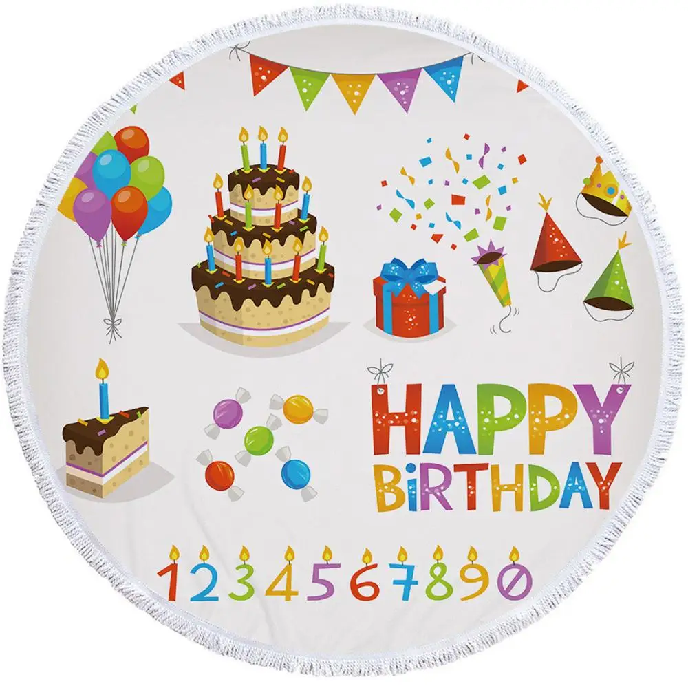 Гобелен мороженое торт печать круглый пляжное полотенце бассейн одеяло скатерти