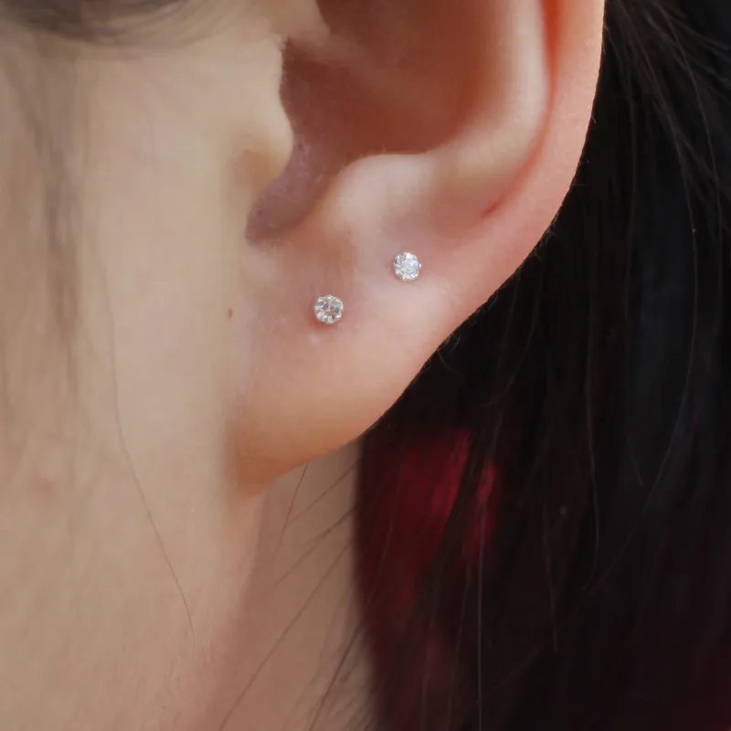 Серьги-гвоздики из стерлингового серебра 925 пробы для носа маленькие квадратные