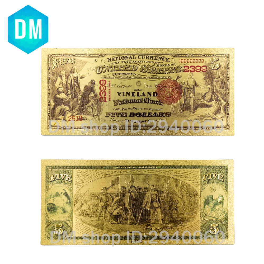 1875 год 24 К золото Фольга банкнот набор Бизнес Сувенирная Продукция 999 9 позолота