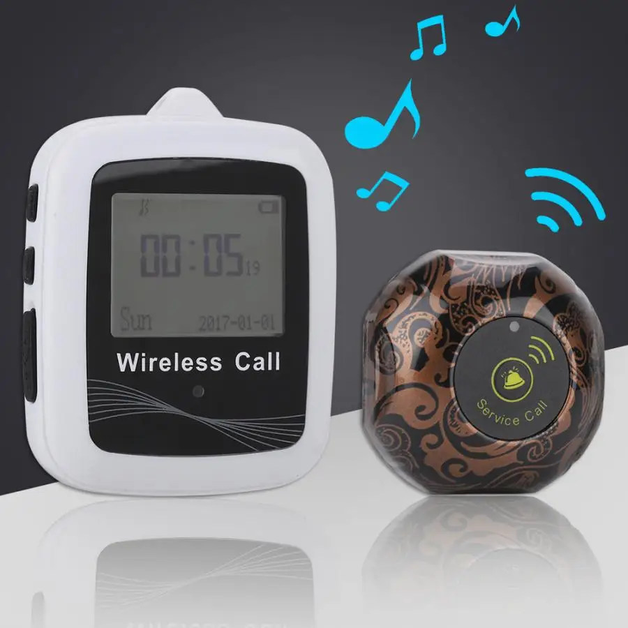 Caregiver Wireless Pager Restaurant Paging System 1 Mobile Receiver+10 Waterproof Guest | Компьютеры и офис