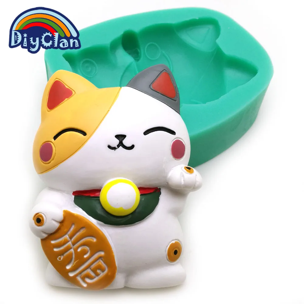 Lucky Fortune Cat Силиконовые формы для украшения тортов богатая любовь кошка форма