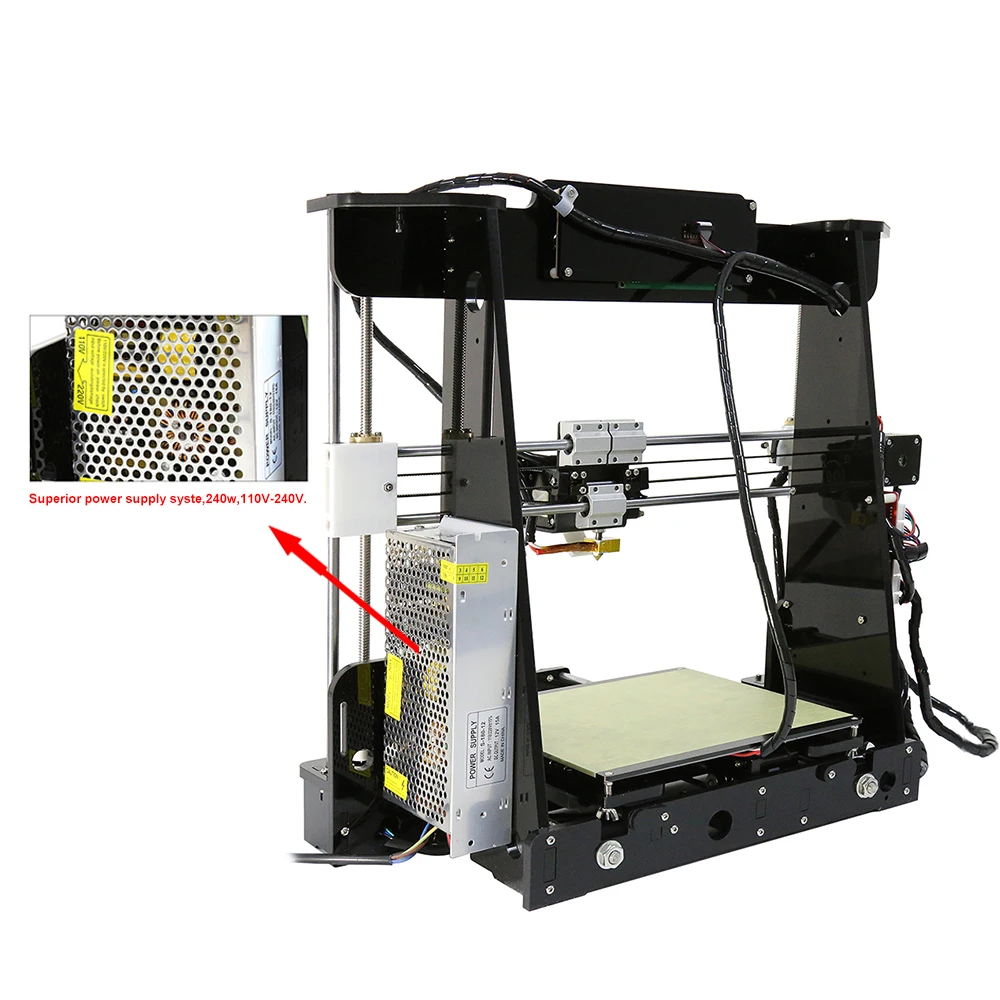 Горячая с фабрики Anet A8 Cura настольный 3d принтер с sd-картой 2004 lcd низкая шумная Высокая точность с sd-картой печати 220*220*250 мм