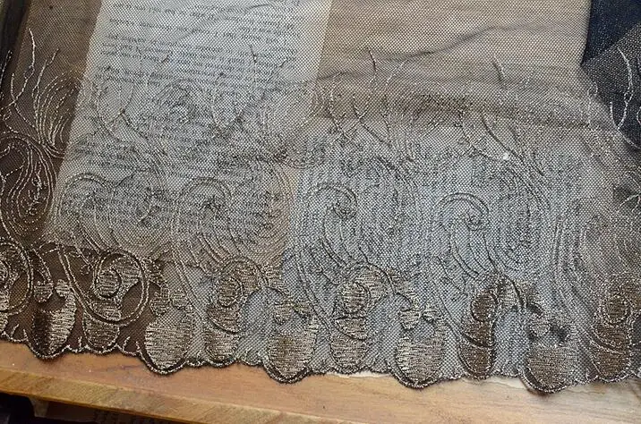 Кружевная отделка 2 метра Золотое кружево кружевная ткань с золотой каймой