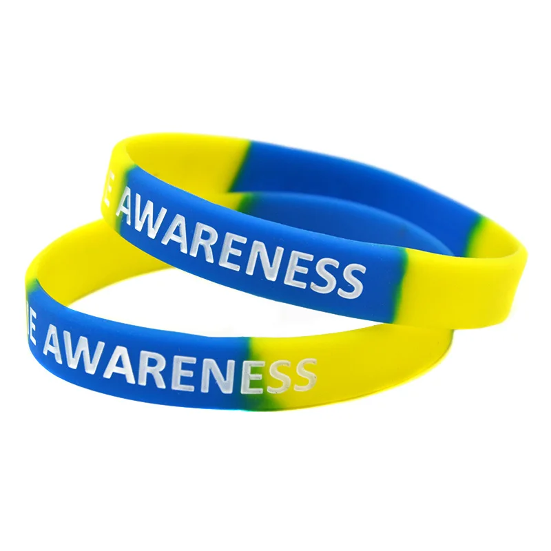 OBH 1PC Down Syndrome Awareness Silicone Rubber Wristband Subsection Color | Украшения и аксессуары