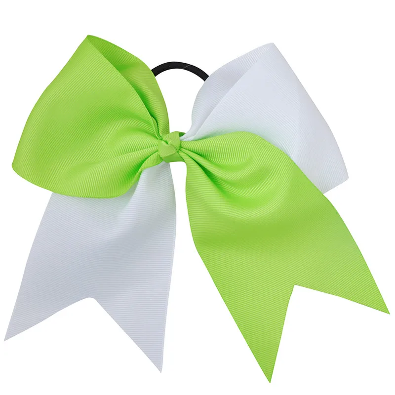 light green 7 дюймов Женская лента из корсажа эластичная лента для волос в стиле пэчворк для девочек, банты для волос, галстуки, веревка, жевательные помпоны для чирлидеров, вечерние резинки - Цвет: light green