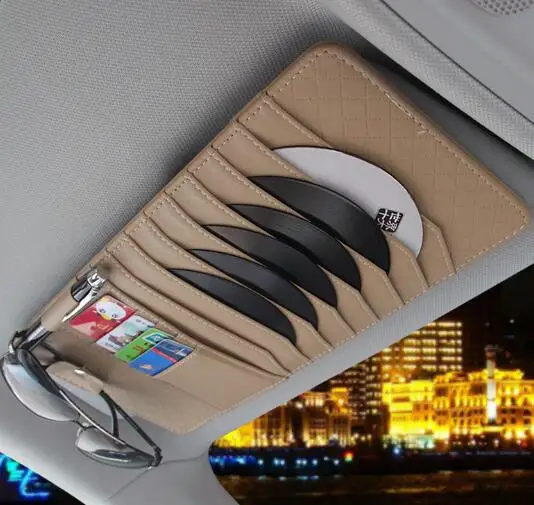 Автомобильный кожаный многофункциональный CD ящик для хранения автомобиля