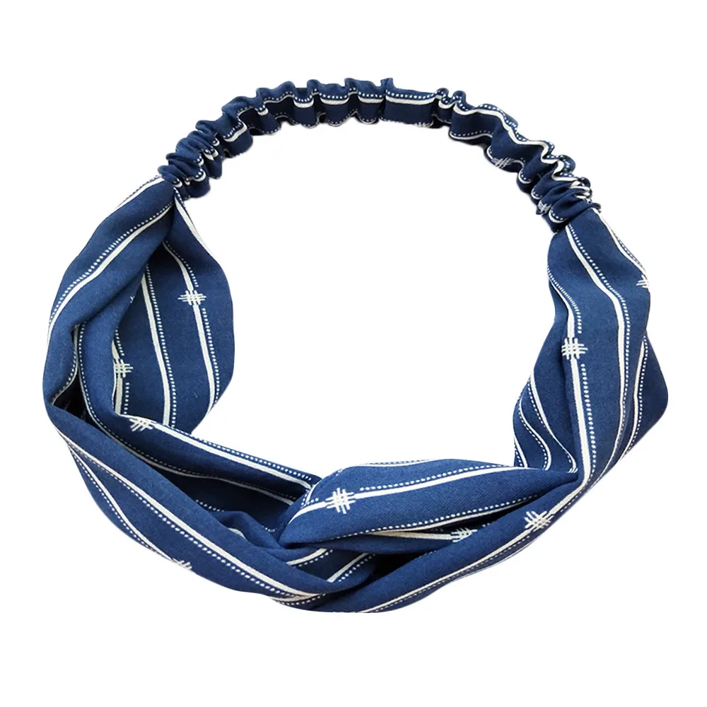 Тюрбан повязка для волос Йога Спорт Дамы diademas para el pelo mujStriped Аксессуары Boho