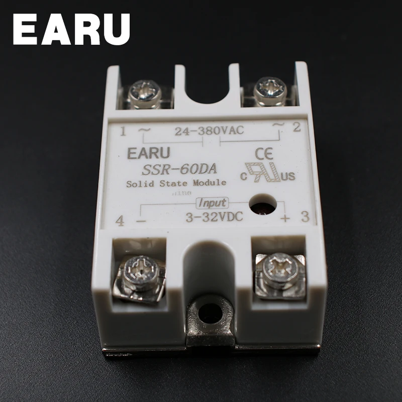 SSR-60DA 60A 3-32VDC to 24-380VAC твердотельное реле хорошего качества SSR-60 DA для регулятора