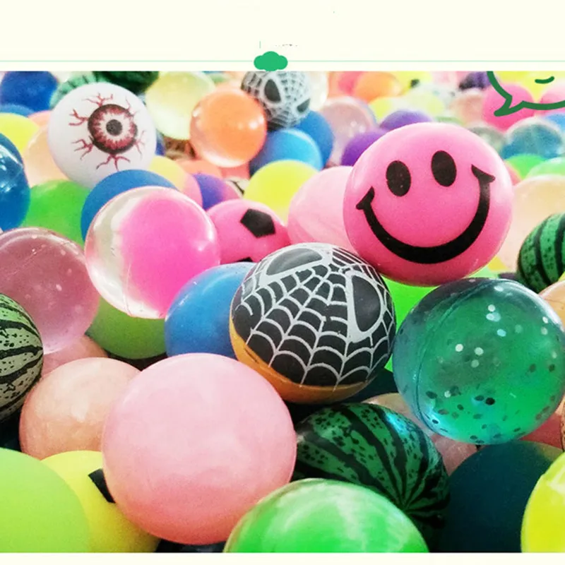 

10pcs rubber mixed bouncing ball,spider smile eye styles toys for children kids pets,birthday party gifts promotion play balls