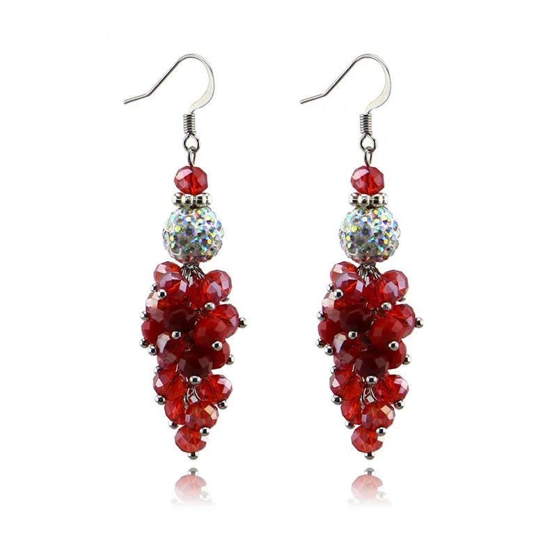 Mainlead модные хрустальные бусины Висячие серьги для женщин ручной работы