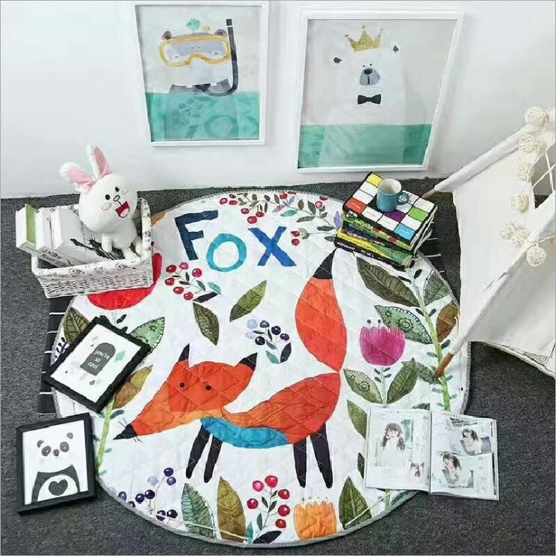 Милые животные лиса шар Единорог водонепроницаемые игровые коврики детское
