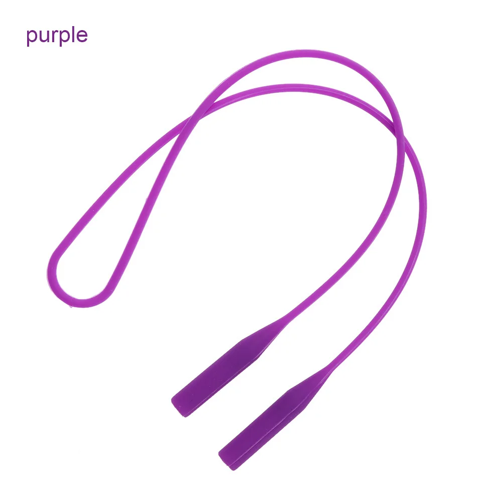 purple 1 шт. яркие цвета эластичные силиконовые очки ремни цепочка для солнцезащитных очков спортивные противоскользящие струнные очки веревки ремешок шнур держатель - Цвет: purple