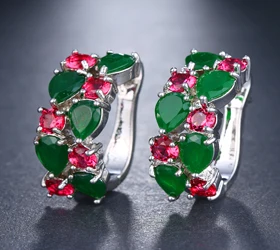 red-green-white gold GMGYQ модные ювелирные изделия режим CZ циркония Роза Goud Мона Лиза серьги Oorbellen Voor Vrouwen вечерние ювелирные изделия - Окраска металла: red-green-white gold