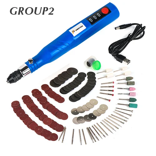 Drill with 288pcs TUNGFULL мини-гравировальная Ручка инструмент для вырезания электрическая ручная дрель для ногтей перезаряжаемый инструмент для вырезания ручка для гравировки ручная мини-дрель - Цвет: Drill with 288pcs