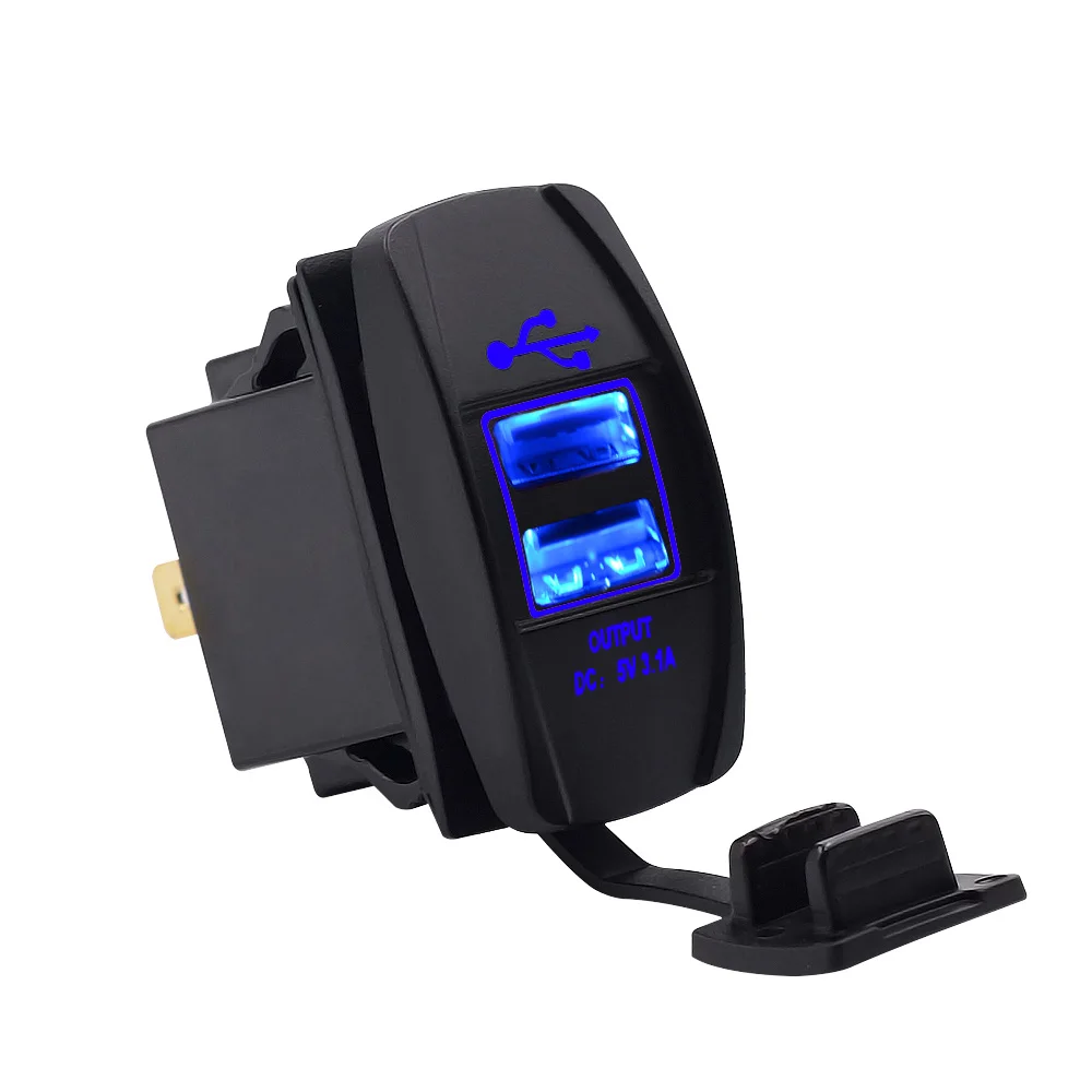 AOSHIKE Dual USB Интерфейс автомобиля Зарядное устройство прикуриватель 5V 2.1A мотоцикл лодочный коннектор для автомобилей розетки Мощность универсальный разъем