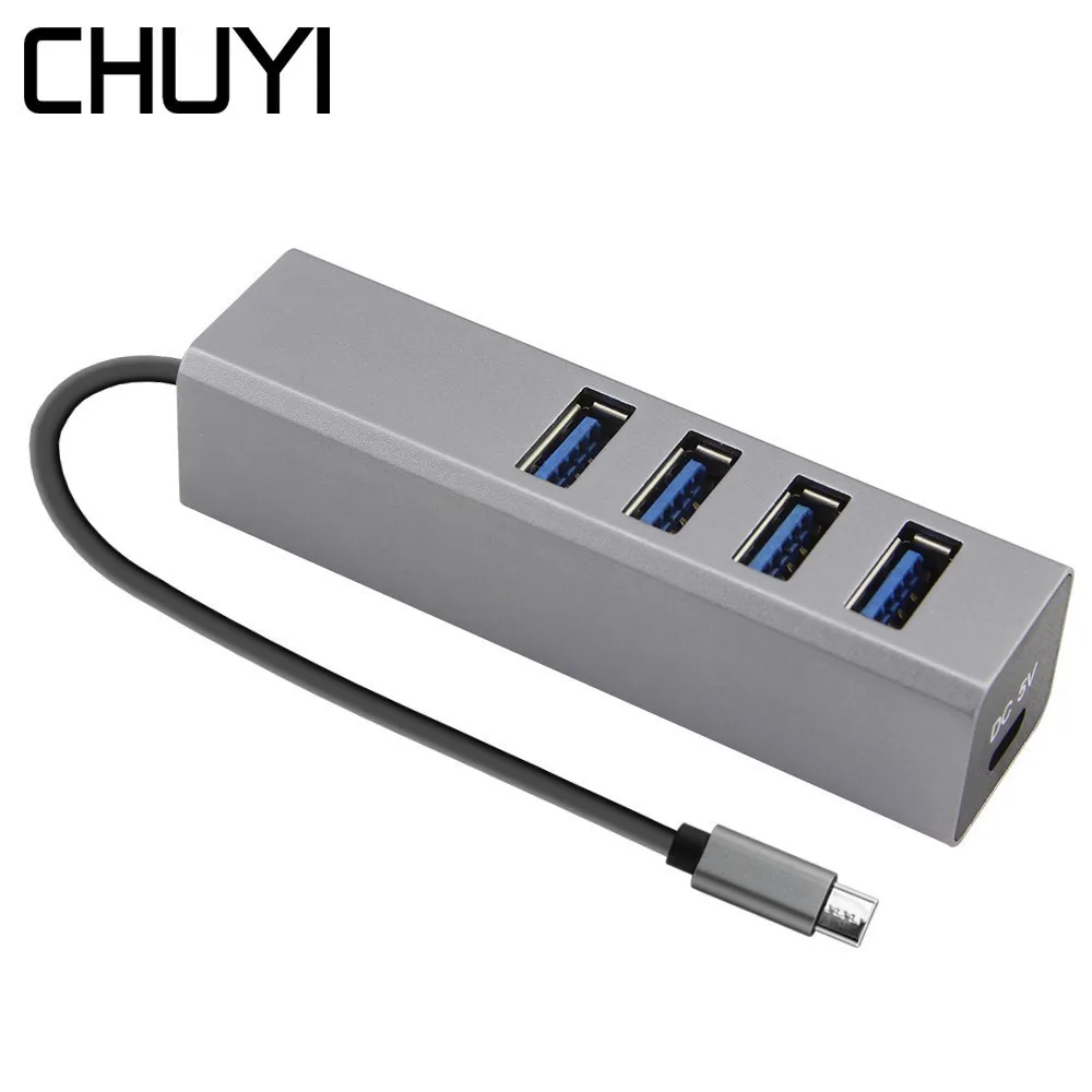

USB-концентратор CHUYI, 4 порта, OTG, Type-C, USB 3,0