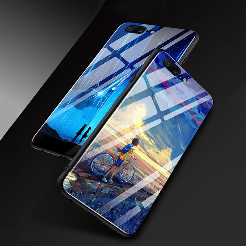 Чехол для Oneplus 5 закаленное стекло + задняя крышка с мягкими краями дюйма Oneplus5 A5000
