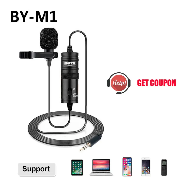 Микрофон BOYA BY M1 6 м клип на Lavalier мини аудио 3 5 мм воротник конденсаторный лацкан