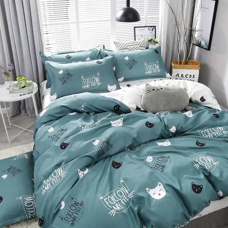 

Fashion Heart Bedding Sets Simple Style Duvet Cover Flat Sheet Bedding Set Winter Full King Single Queen Set