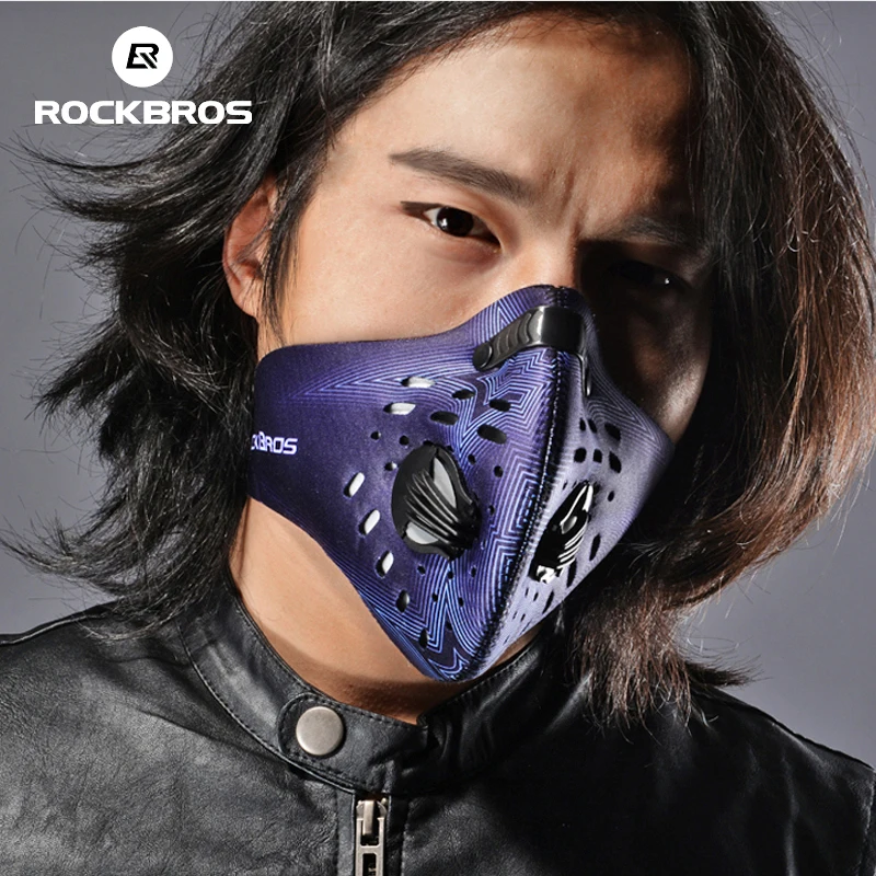RockBros велосипедная маска дышащая Спортивная полумаска для лица фильтр с