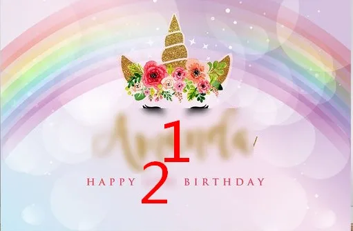 Custom Unicorn Rainbow Star Birthday Flower Bokeh photography backgrounds Computer print party backdrops | Электроника