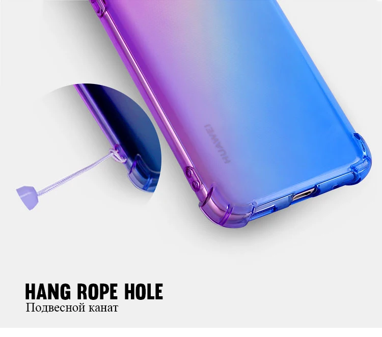 Градиентный телефонный чехол для huawei Y9 Y6 Y7 Prime P Smart Коврики 20 Lite 20X P30 P20 Pro Nova 4 3i Honor V20 8X 8C 8A 7A 7C крышка