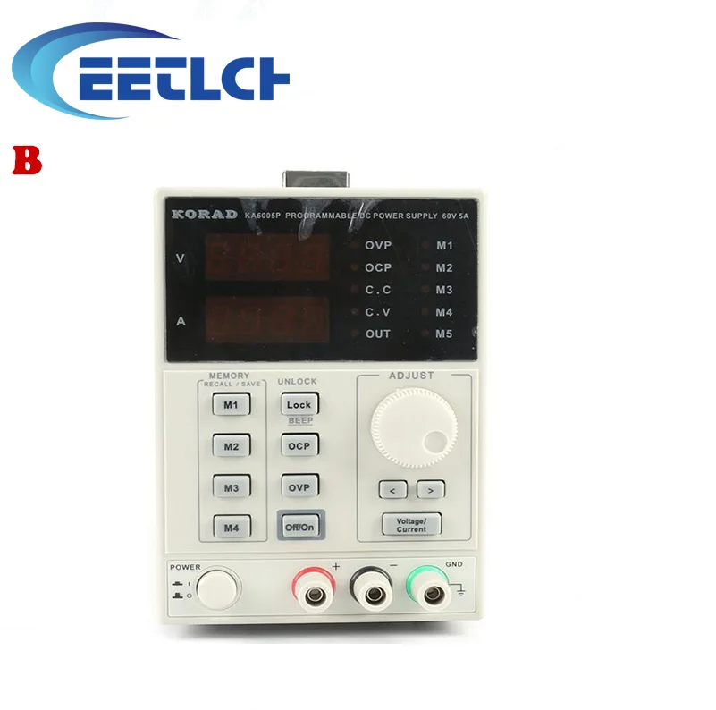B 60 V/5A KORAD KA6005P Высокоточный Программируемый Регулируемый цифровой источник питания постоянного тока R232 и USB Подключение компьютера 220V - Цвет: B