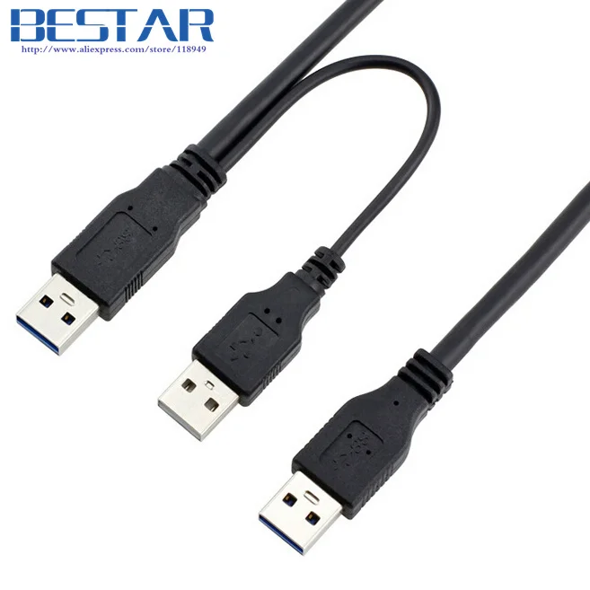 (200 шт./лот) USB 3 0 двойной 2x A Тип папа-папа AM удлинитель Y образный кабель с 2