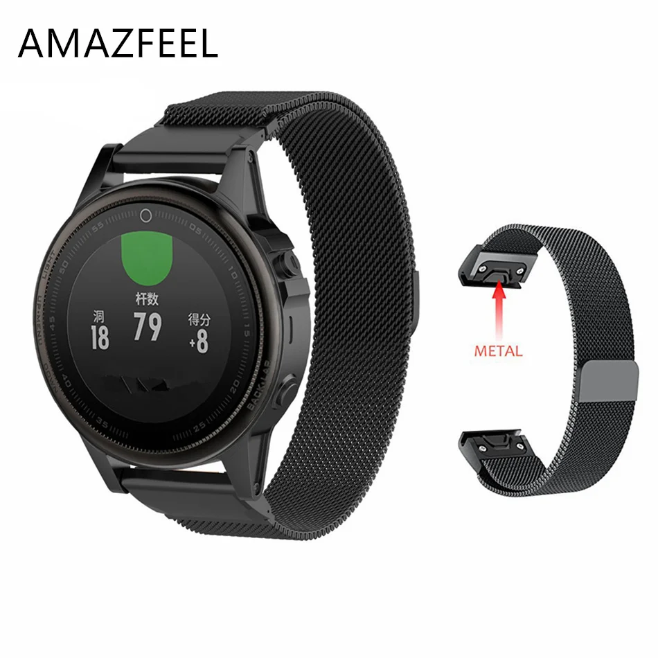 Новинка 26 мм Миланская петля ремешок для Garmin Fenix5 5XPlus Fenix3 Смарт часы браслет из