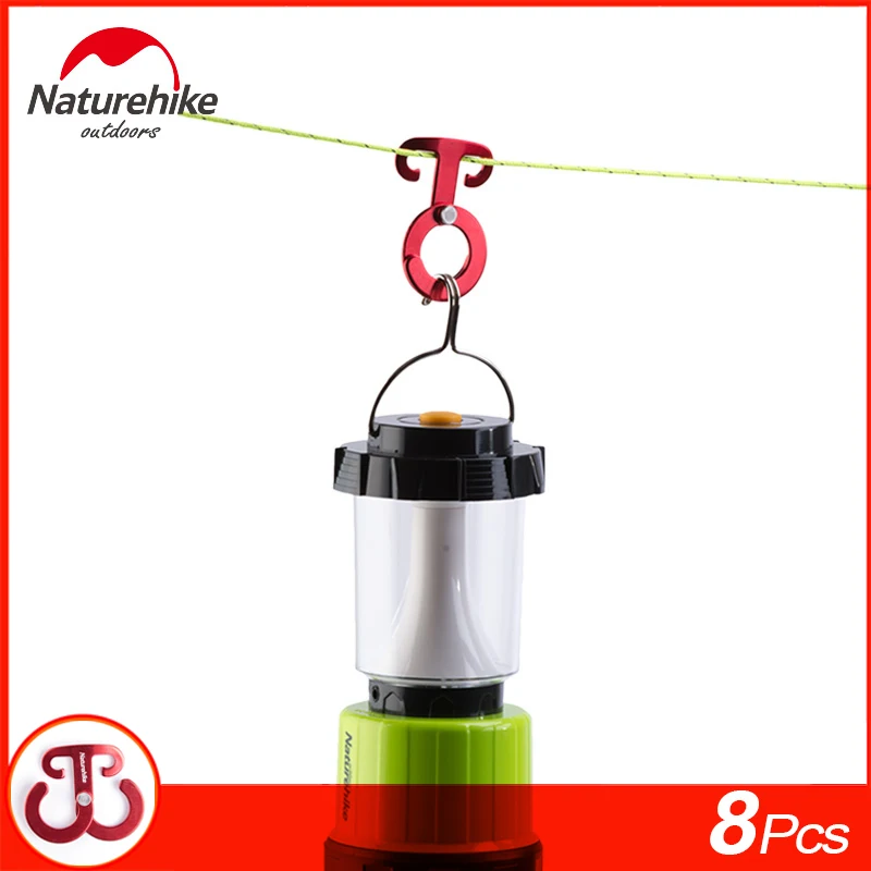 

8Pcs/lot Naturehike Outdoors Gear Camping Backpacking Travel Accessories T Claw Hanging Buckle Aluminum Carabiner Pack Clip Hook