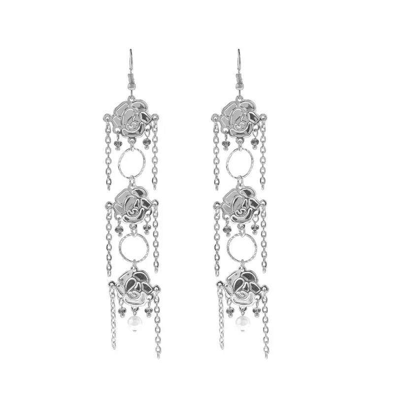 Европейский и американский простой темперамент очарование большие серьги Роза