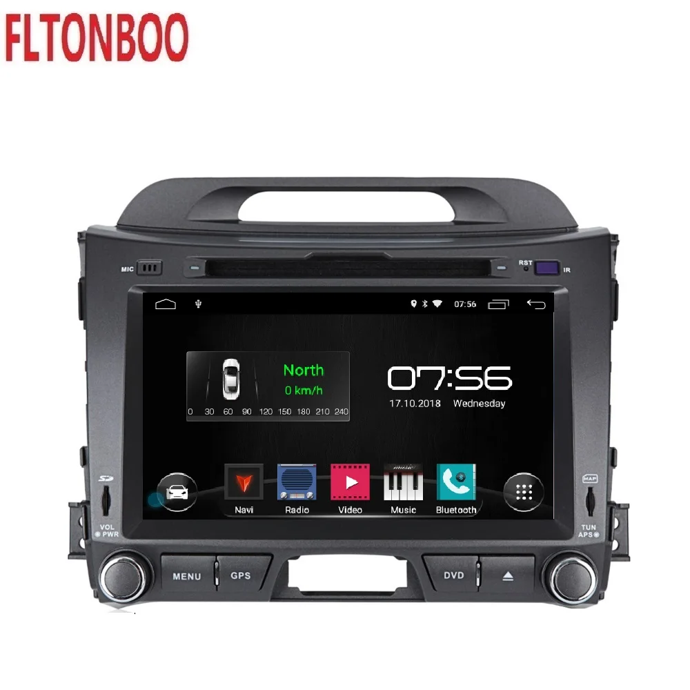8 "Android 9 для KIA SPORTAGE автомобильный dvd gps навигация Wifi BT 3G 4 ядра 16G вспышка 1024x600
