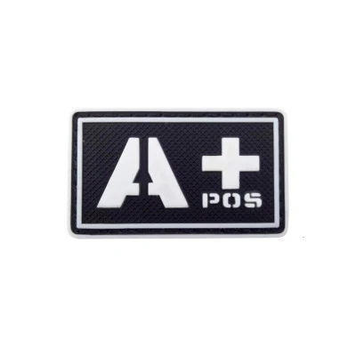 Black A PLUS Пластырь типа крови A+ B+ AB+ O+ Положительный A B AB O+ POS A-B-AB-O-NEG-отрицательный ПВХ значок боевой дух тактический военный крюк патч - Цвет: Black A PLUS