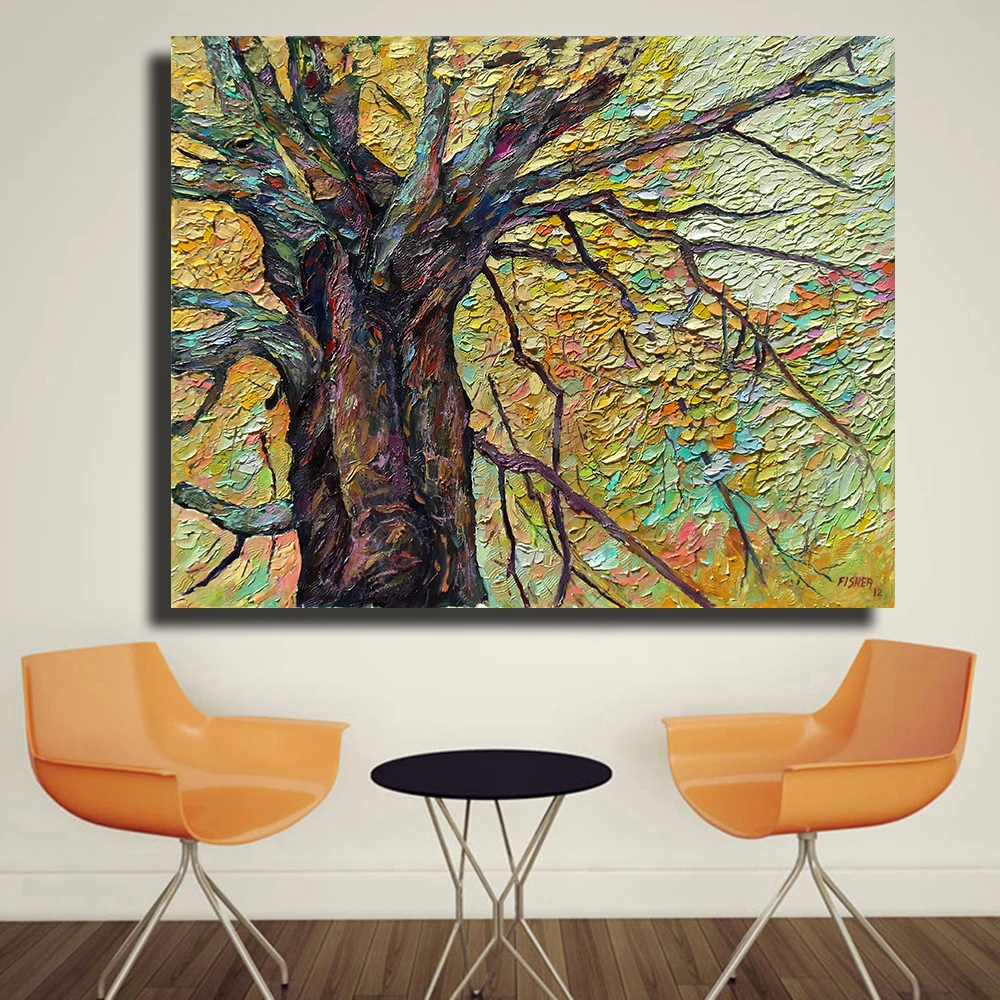 HDARTISAN абстрактный стиль работы Дерево домашний принт Современная декоративная