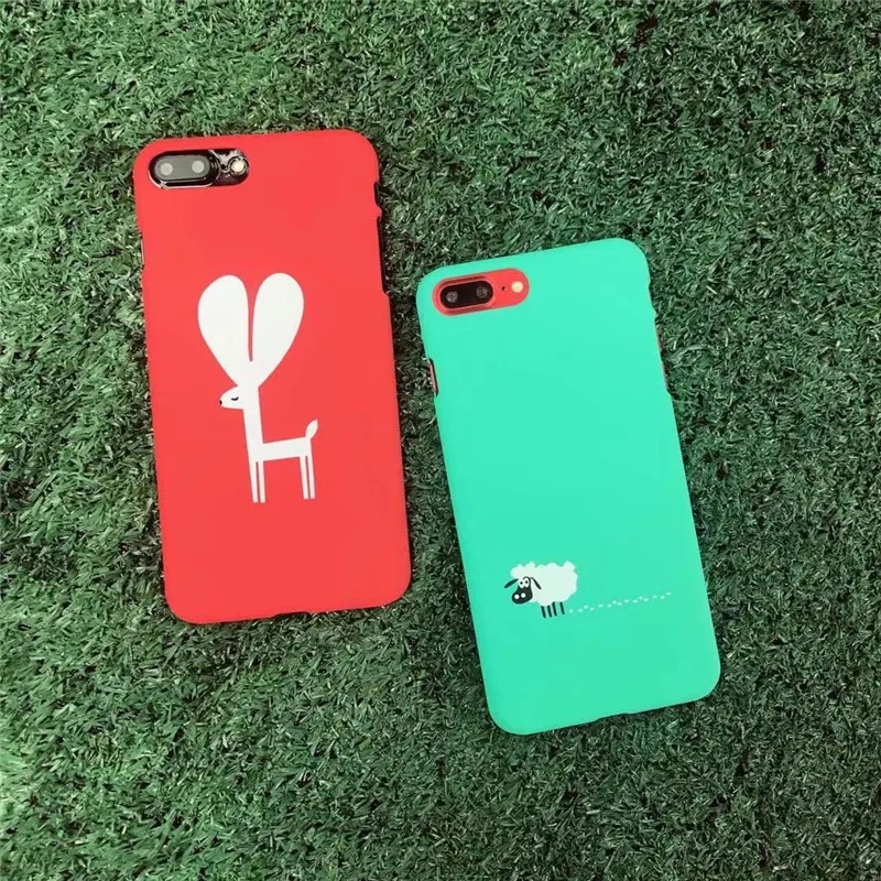LANCHE New Cartoon Deer and sheep Pattern Phone Case Cover For iPhone 6 7 8 plus A138 | Мобильные телефоны и аксессуары