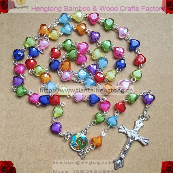 Бесплатная доставка Розария с религиозными сердцами Розарий иконами сердцем