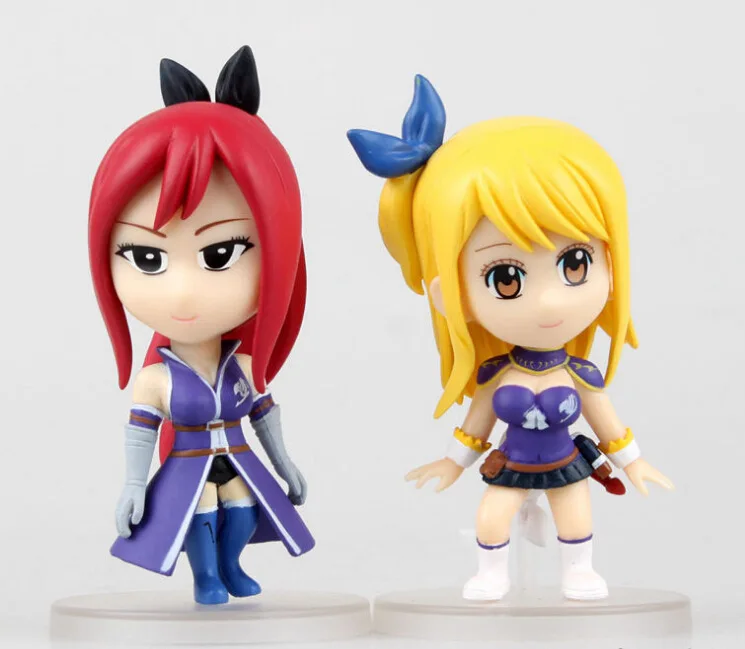 Аниме Сказочный хвост Lucy Heartfilia Natsu Erza Scarlet Gray Fullbuster ПВХ Фигурки Коллекционная