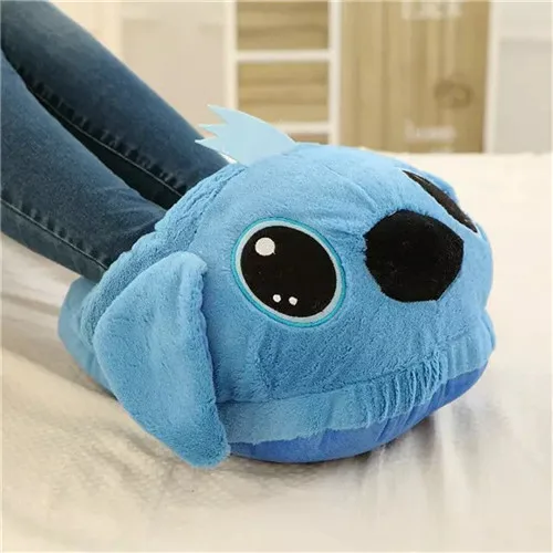 Stitch 1 шт., милая теплая зимняя плюшевая домашняя обувь Kawaii с изображением героев мультфильмов для взрослых, Льва, мыши, собаки, обезьяны - Цвет: Stitch